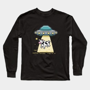8 Bit Alien Abduction Long Sleeve T-Shirt